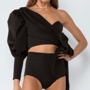 ASILIO ONE SHOULDER BUSTIER TOP WITH BOW DETAIL